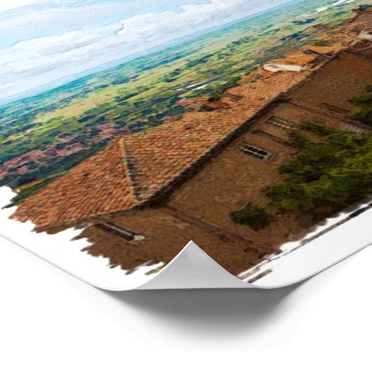 Toscane. Italië. Cortona Poster (Hoek)