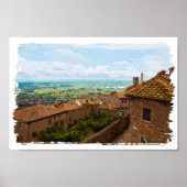 Toscane. Italië. Cortona Poster (Voorkant)