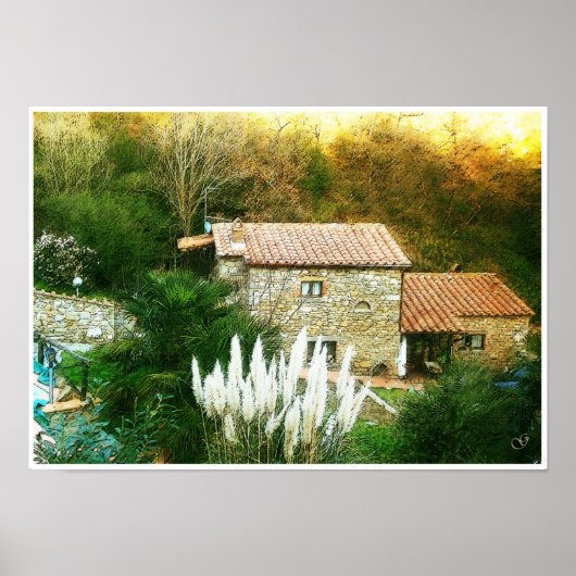 Toscane. Italië. Cortona. Rustige boerderij. Poster (Voorkant)