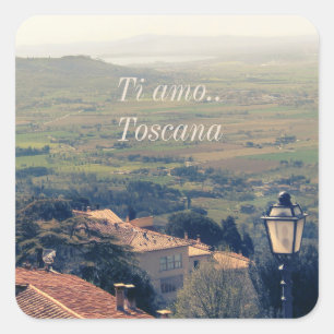 Toscane. Italië. Cortona. Vierkante Sticker