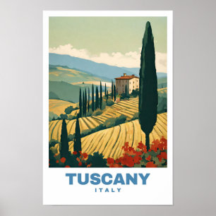 Toscane Italië Exotische Reis Retro Poster