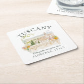 Toscane Italië – Florence Hills & Cypress Trees Kartonnen Onderzetters (Schuin)