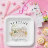 Toscane Italië – Florence Hills & Cypress Trees Papieren Bordje (Feest)