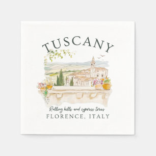 Toscane Italië – Florence Hills & Cypress Trees Servet