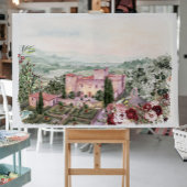 Toscane Italië | Geïllustreerde bruiloft Drieluik Uitnodiging