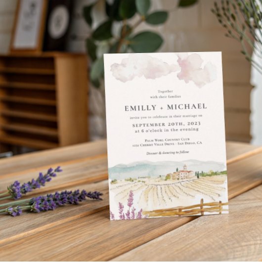 Toscane Italië | Geïllustreerde bruiloft Kaart