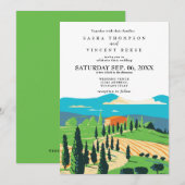 Toscane Italië Huwelijksuitnodiging Retro Kaart (Voorkant / Achterkant)