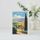  Toscane Italië Italiaans Dorp Retro Reizen Briefkaart (Staand voorkant)