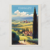  Toscane Italië Italiaans Dorp Retro Reizen Briefkaart (Voorkant)