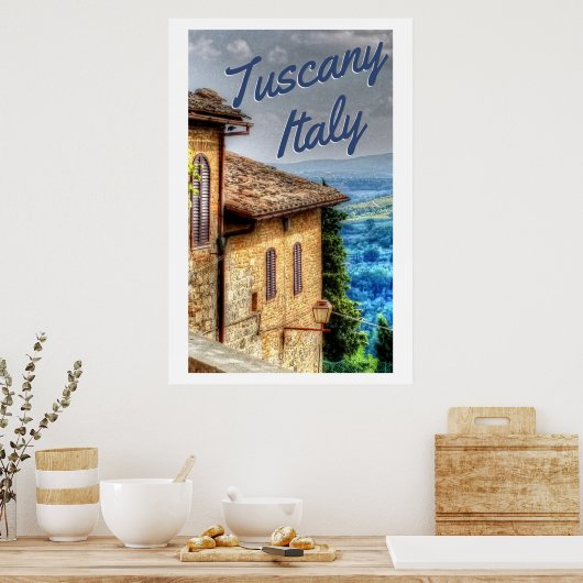 Toscane Italië Italiaans Toscane Villa Reis Poster (Keuken)