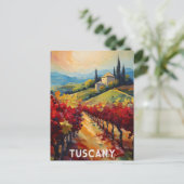 Toscane Italië Italiaans Villa Getextureerde Water Briefkaart (Staand voorkant)