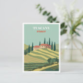  Toscane Italië Italiaans Villa Retro Reizen Briefkaart (Staand voorkant)