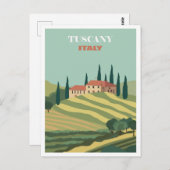  Toscane Italië Italiaans Villa Retro Reizen Briefkaart (Voorkant / Achterkant)