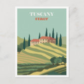  Toscane Italië Italiaans Villa Retro Reizen Briefkaart (Voorkant)