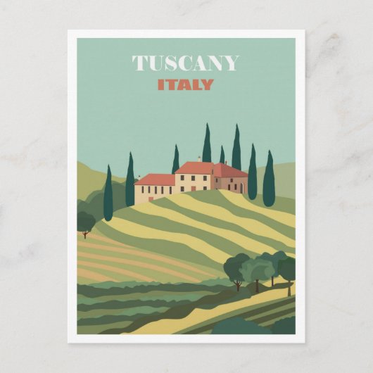  Toscane Italië Italiaans Villa Retro Reizen Briefkaart (Voorkant)