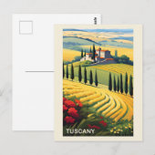 Toscane Italië Italiaans Villa Retro Reizen Briefkaart (Voorkant / Achterkant)