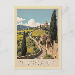  Toscane Italië Italiaans Villa Retro Reizen Briefkaart