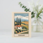 Toscane Italië Italiaans Villa Retro Reizen Briefkaart (Staand voorkant)