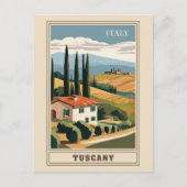  Toscane Italië Italiaans Villa Retro Reizen Briefkaart (Voorkant)
