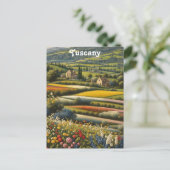 Toscane Italië Italiaanse Villa Retro Floral Reize Briefkaart (Staand voorkant)