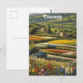Toscane Italië Italiaanse Villa Retro Floral Reize Briefkaart (Voorkant / Achterkant)