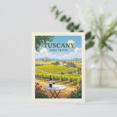  Toscane Italië Italiaanse wijngaard Villa Wine Briefkaart (Staand voorkant)
