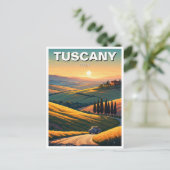 Toscane Italië Landelijke zonsondergang Briefkaart (Staand voorkant)