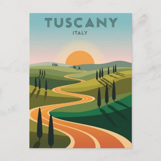 Toscane Italië Landelijke zonsondergang Briefkaart (Voorkant)