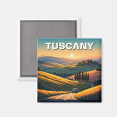 Toscane Italië Landelijke zonsondergang Magneet (Voorkant / Achterkant)