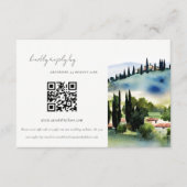 Toscane Italië Landscape Weddenschap QR Code RSVP Informatiekaartje (Voorkant)