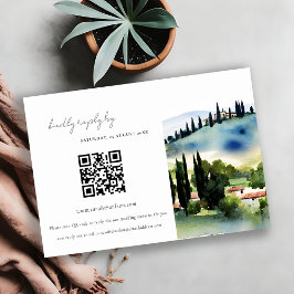 Toscane Italië Landscape Weddenschap QR Code RSVP Informatiekaartje