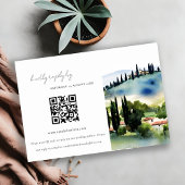 Toscane Italië Landscape Weddenschap QR Code RSVP Informatiekaartje
