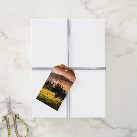 Toscane, Italië - landschapsfoto Cadeaulabel (Met Touw)