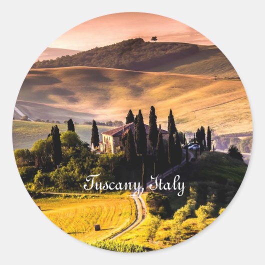 Toscane, Italië - landschapsfoto Ronde Sticker (Voorkant)