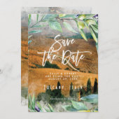 Toscane Italië olijven bruiloft save the date kaar Bedankkaart (Voorkant / Achterkant)