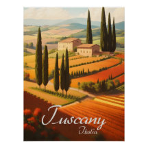 Toscane Italië Platteland Reisposter