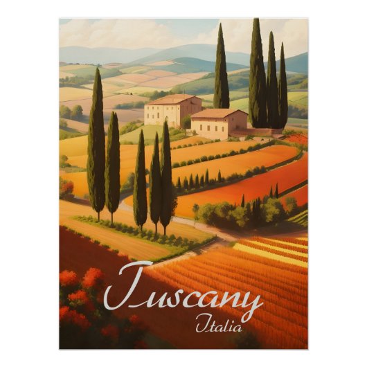 Toscane Italië Platteland Reisposter Perfect Poster (Voorkant)