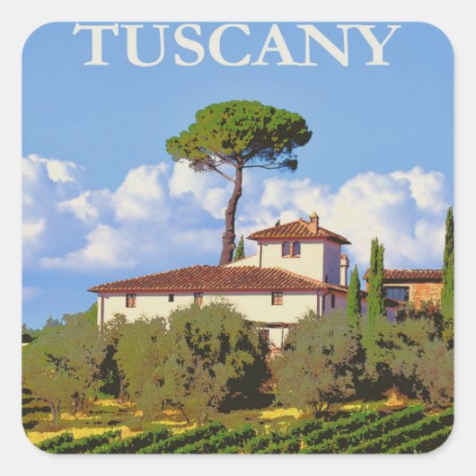 Toscane Italië Poster Vierkante Sticker (Voorkant)