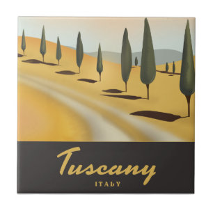 Toscane Italië — Reisposter in  stijl Tegeltje