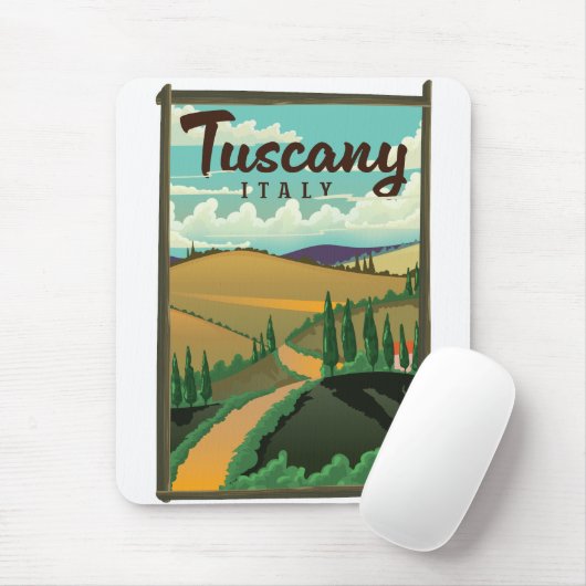 Toscane Italië reisposter Muismat (Met muis)