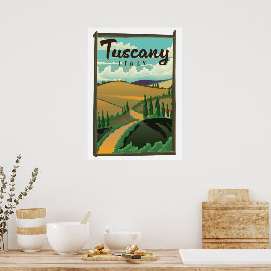Toscane Italië reisposter Poster (Keuken)
