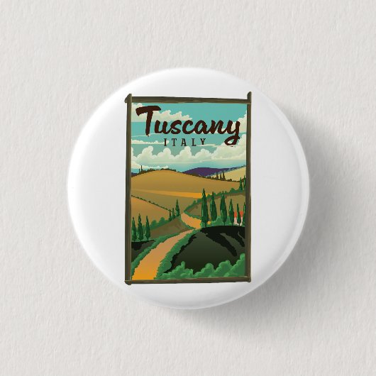 Toscane Italië reisposter Ronde Button 3,2 Cm (Voorkant)