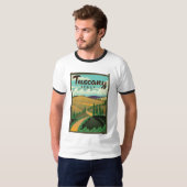 Toscane Italië reisposter T-shirt (Voorkant volledig)