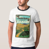 Toscane Italië reisposter T-shirt (Voorkant)