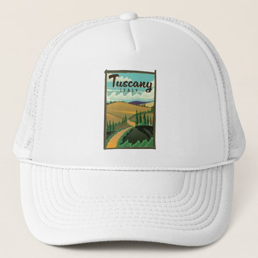 Toscane Italië reisposter Trucker Pet (Voorkant)