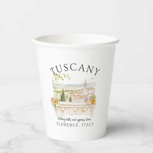 Toscane Italië Reizen Florence Papieren Bekers (Voorkant)