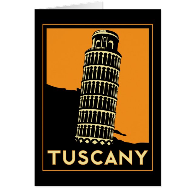 Toscane Italië retro art deco reisposter (Voorkant)