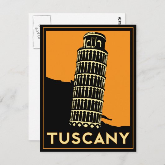 Toscane Italië retro art deco reisposter Briefkaart (Voorkant / Achterkant)