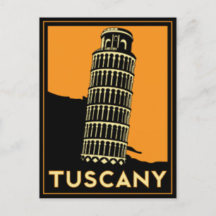 Toscane Italië retro art deco reisposter Briefkaart