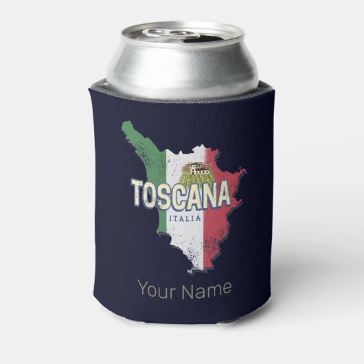 Toscane Italië Retro Regio kaart  Fattoria Blikjeskoeler (Blikje Achterkant)